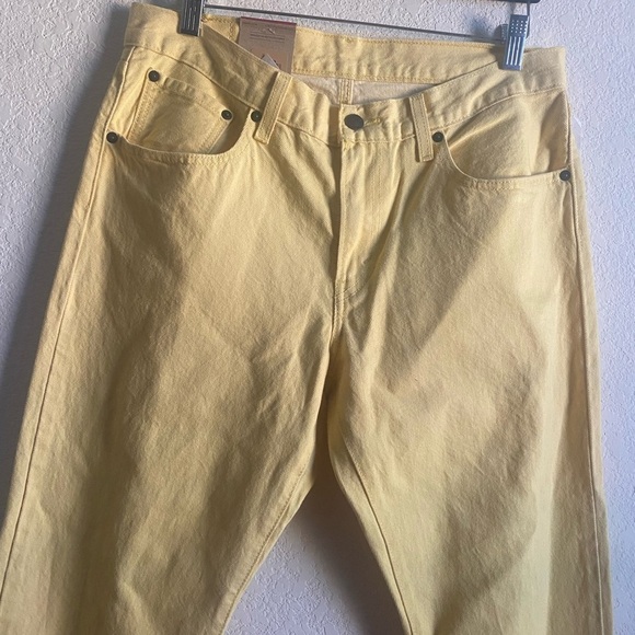 Levi’s Butter Yellow Middy Straight Mid Rise Rigid Western Preppy Jeans 30 x 30 - Picture 5 of 14